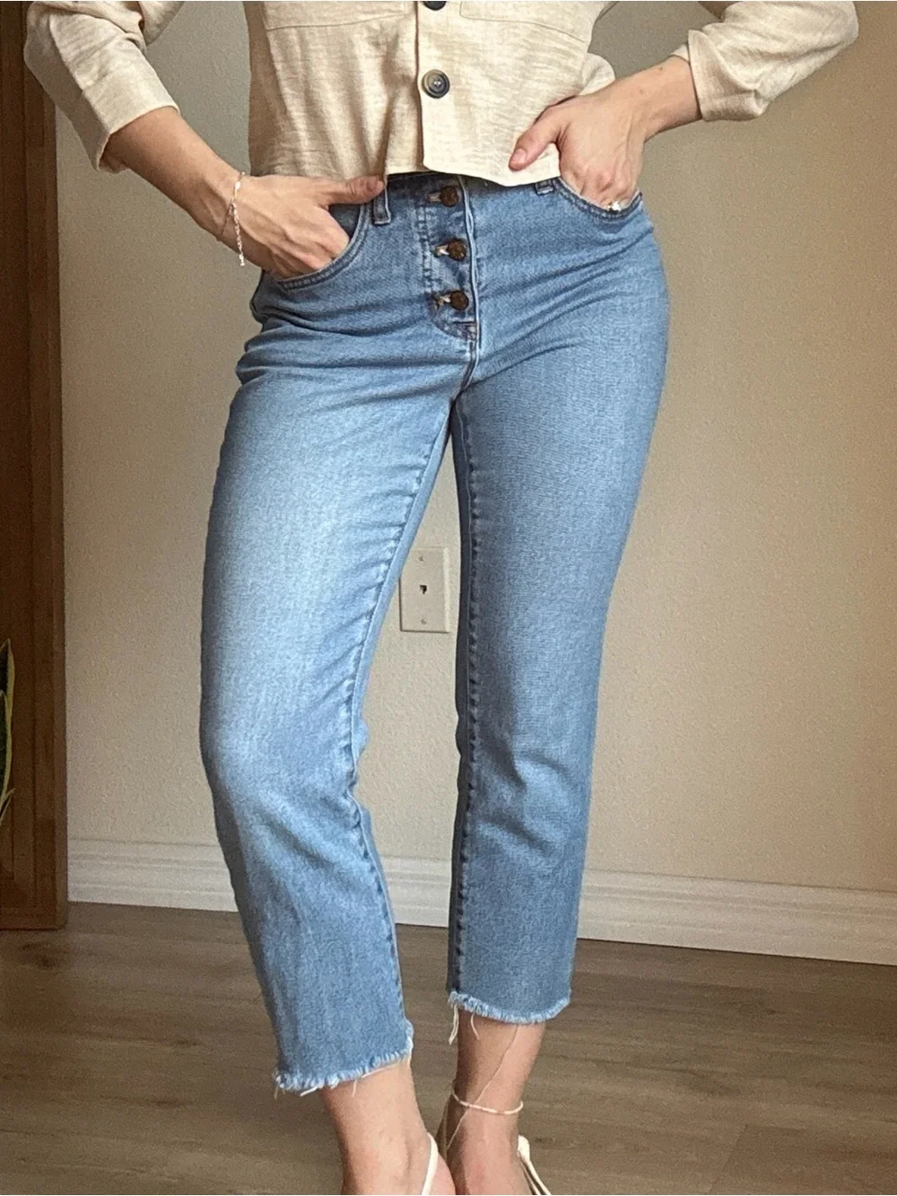 J. Crew Light Blue High-Rise Ankle Cropped Jeans